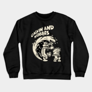 Drawing retro Vintage 80s and 90s Run Quickly! Big Waves are Coming Crewneck Sweatshirt